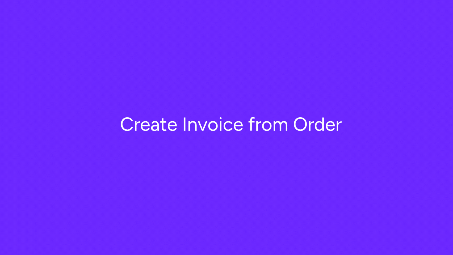 Navix TechClips - Create Invoice from Order
