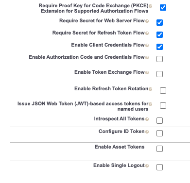 Revenova Connected App OAuth Selections